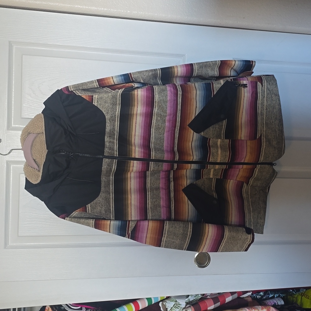 Burton Prowess Snowboard Ski Jacket Coat Baja Mija Stripe Black NWOT Large L - Picture 11 of 14